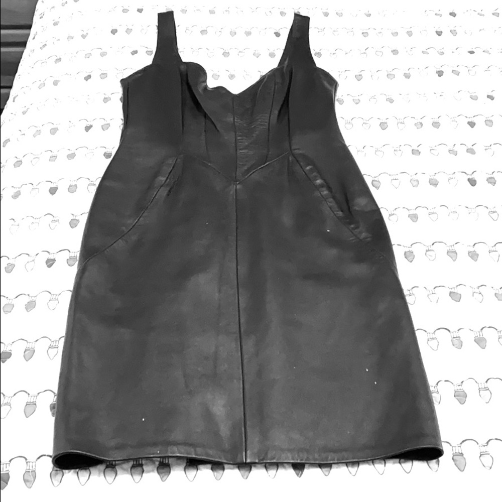 Leather sleeveless dress